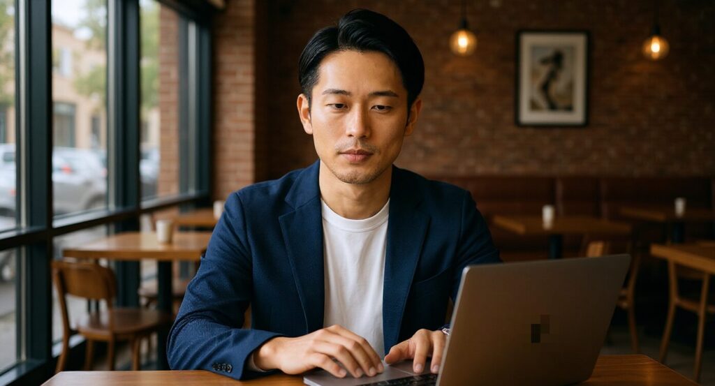 人物写真を渡して、同じ人のまま別カットを作る