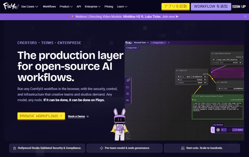 Floyo公式サイトのトップページ